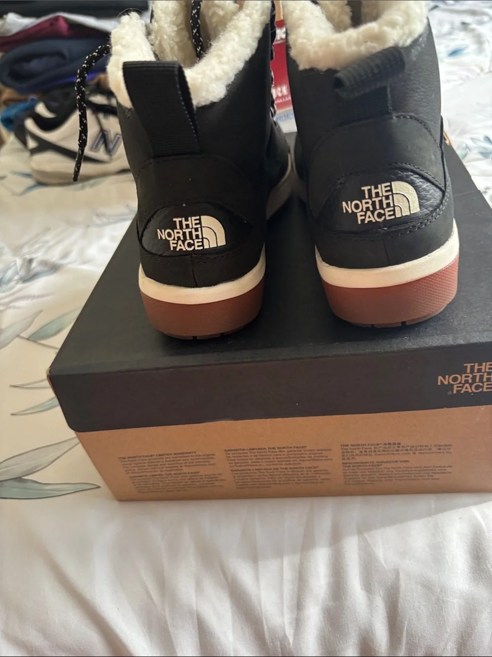 The North Face Black and White Women's Sierra Mid Lace WP Box Label